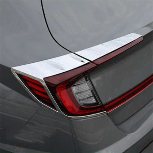 for Hyundai Sonata 2020-2023 Silver Decor Rear Tail Light Lamp Frame Cover Trims