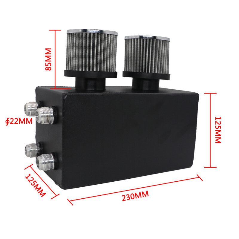 4-port aluminum alloy oil tank separator filter black - n