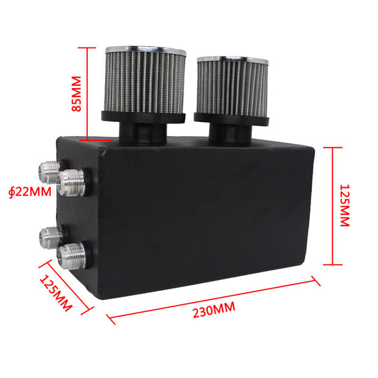 4-port aluminum alloy oil tank separator filter black - n