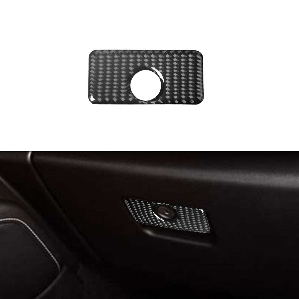 Carbon Fiber Copilot Storage Box Switch Cover Trim for Chevrolet Camaro 16-18