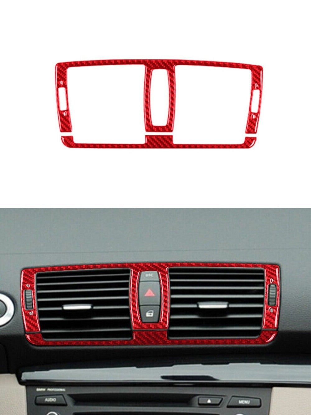 Red Central Control Vent Trim For 1 Convertible E82/E88 2008-2013 New n