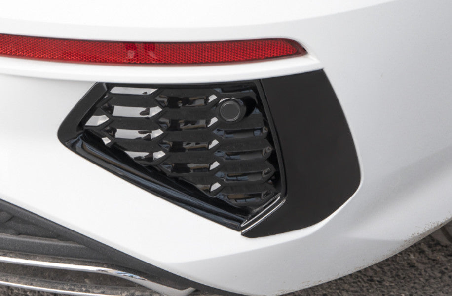 Fit for Audi A3 2022-23 ABS Gloss Black Rear Fog Light Lamp Frame Strip Trim 2X