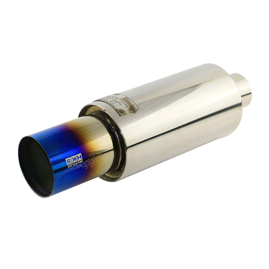 2 Inlet 43 Outlet Rolled Straight Exhaust Muffler 4 Body Resonator HPJ JZZ