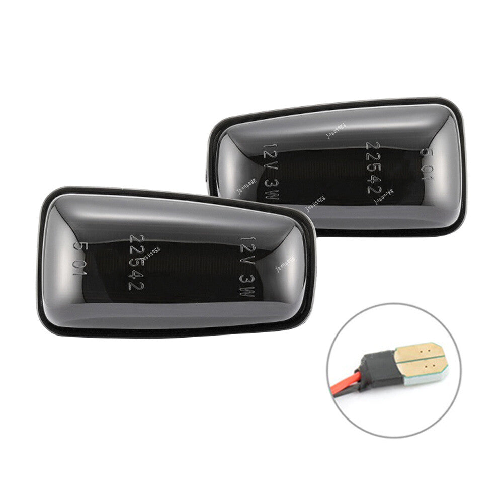 Pair LED Side Marker Indicator Light Repeater Black Fit for Peugeot 106 806 for Fiat Q