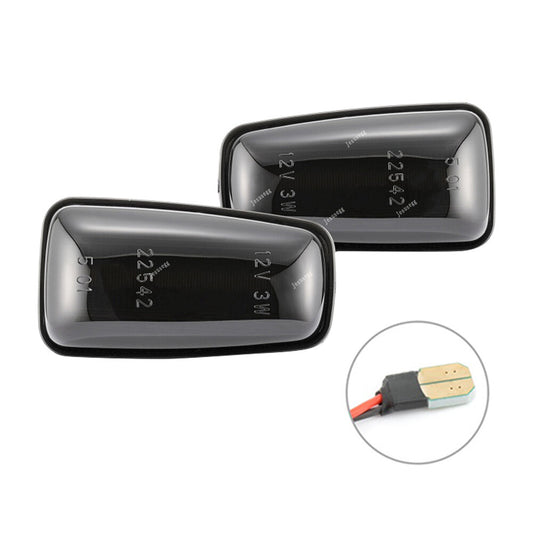 Pair LED Side Marker Indicator Light Repeater Black Fit for Peugeot 106 806 for Fiat Q