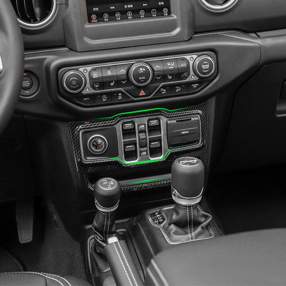 1P Window Control Cover Trim for Jeep for Wrangler JL 18-23 Accessories Carbon Fiber