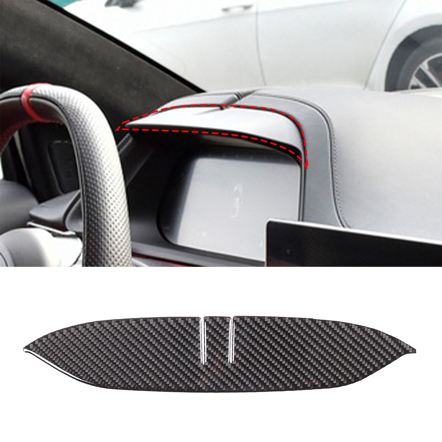 Red Carbon for Mazda Miata MX-5 4th 2Dr Interior Handbrake Trim Cover 2016-24- v