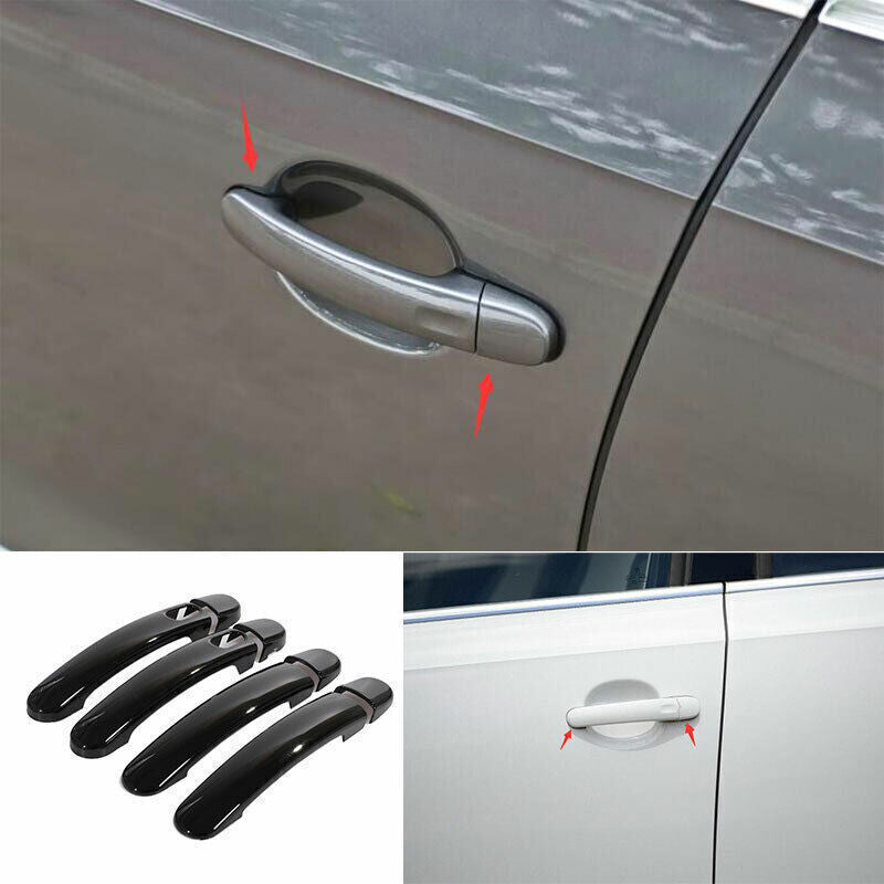 for Volkswagen for Jetta 2014-2018 Bright Black Outer Side Door Handle Trims W/hole