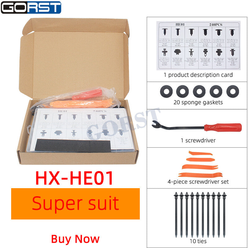 240pcs Set Plastic Rivets Fastener Fender Bumper Push Clips With Tool For v