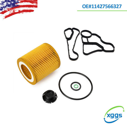 Oil Filter+Housing Gasket & Cooler Seal Set for BMW 128I 228I 335I 11427566327 Q