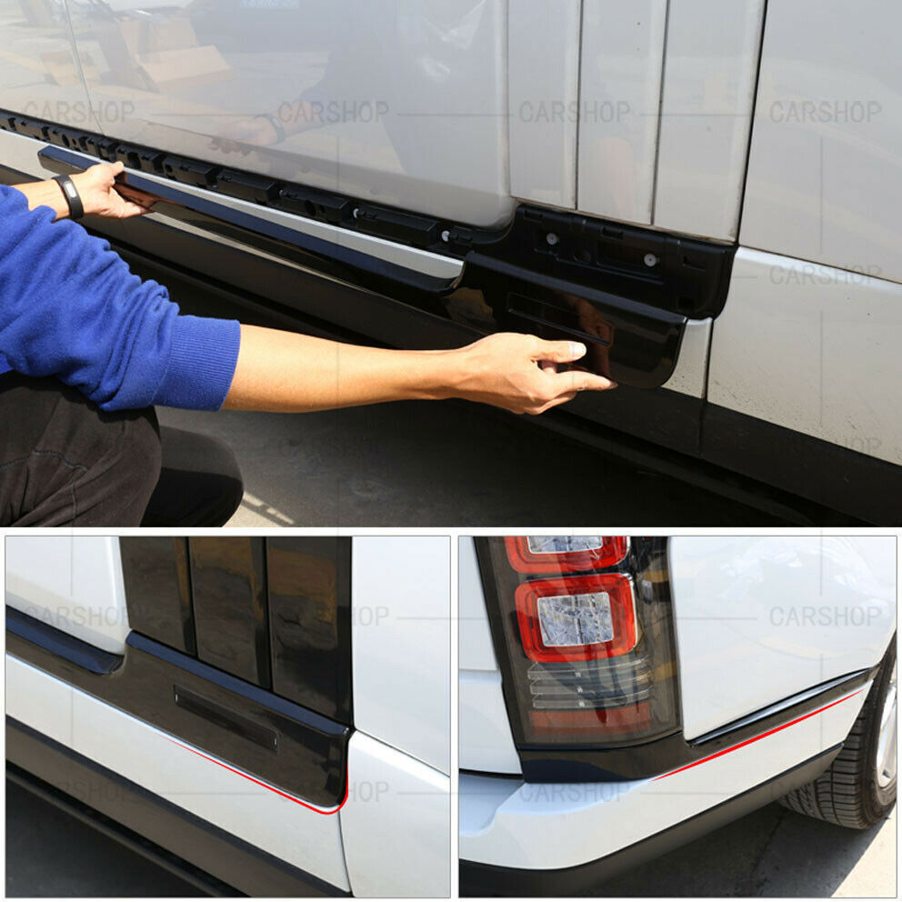 for Range Rover L405 13-21 Piano black Exterior Door Side Molding Trim Strip Kit