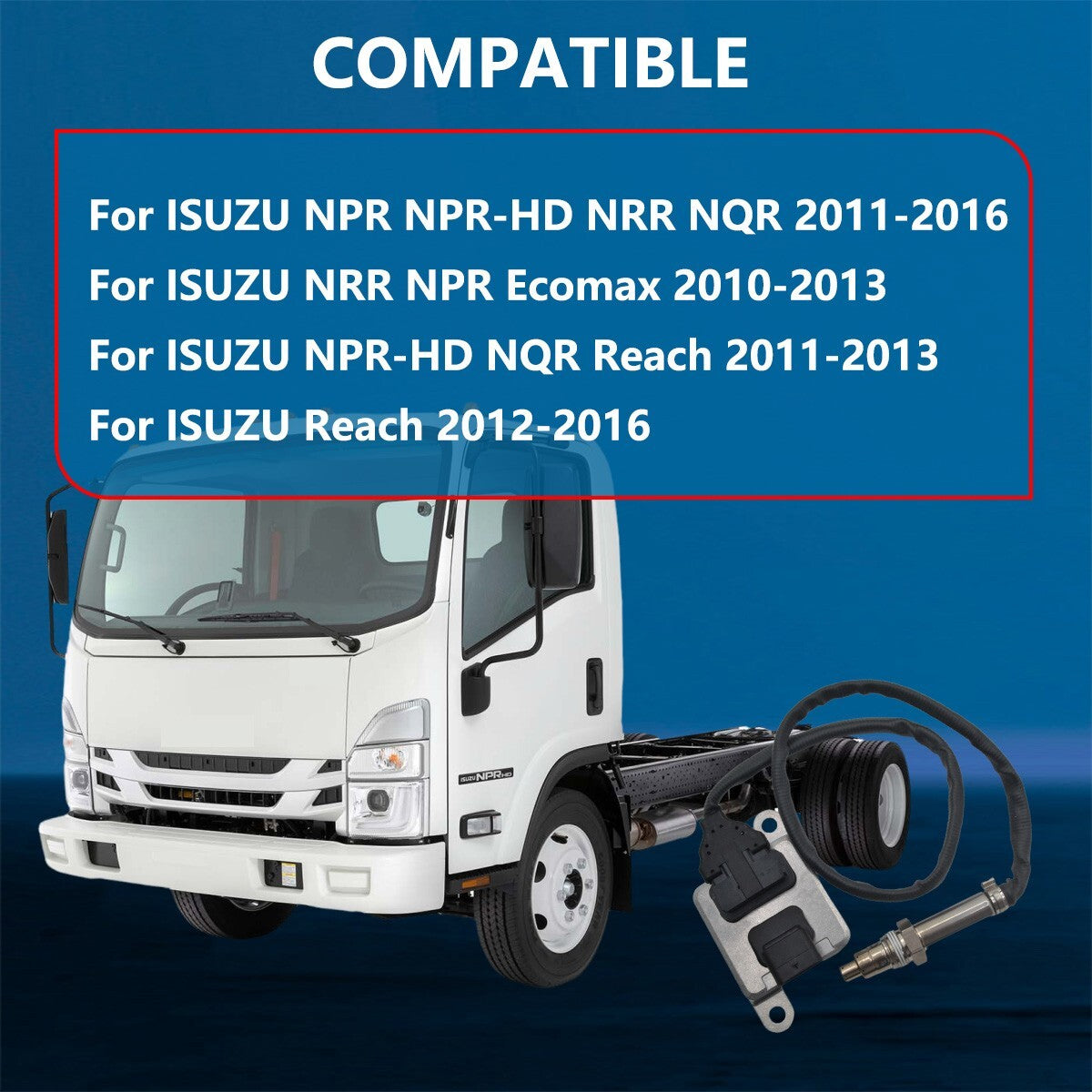 Nitrogen oxide sensor 8982313911 suitable for NPR, NPR-HD, NQR, and NPR-HD (2010-2016). Q