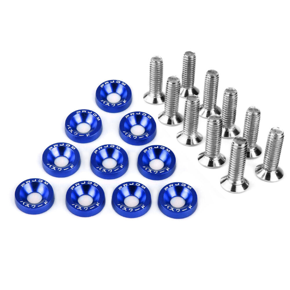 10 PC Fender Washer Bumper M6 Washer Screw Bolt Engine Dress Up Kit Password JDM