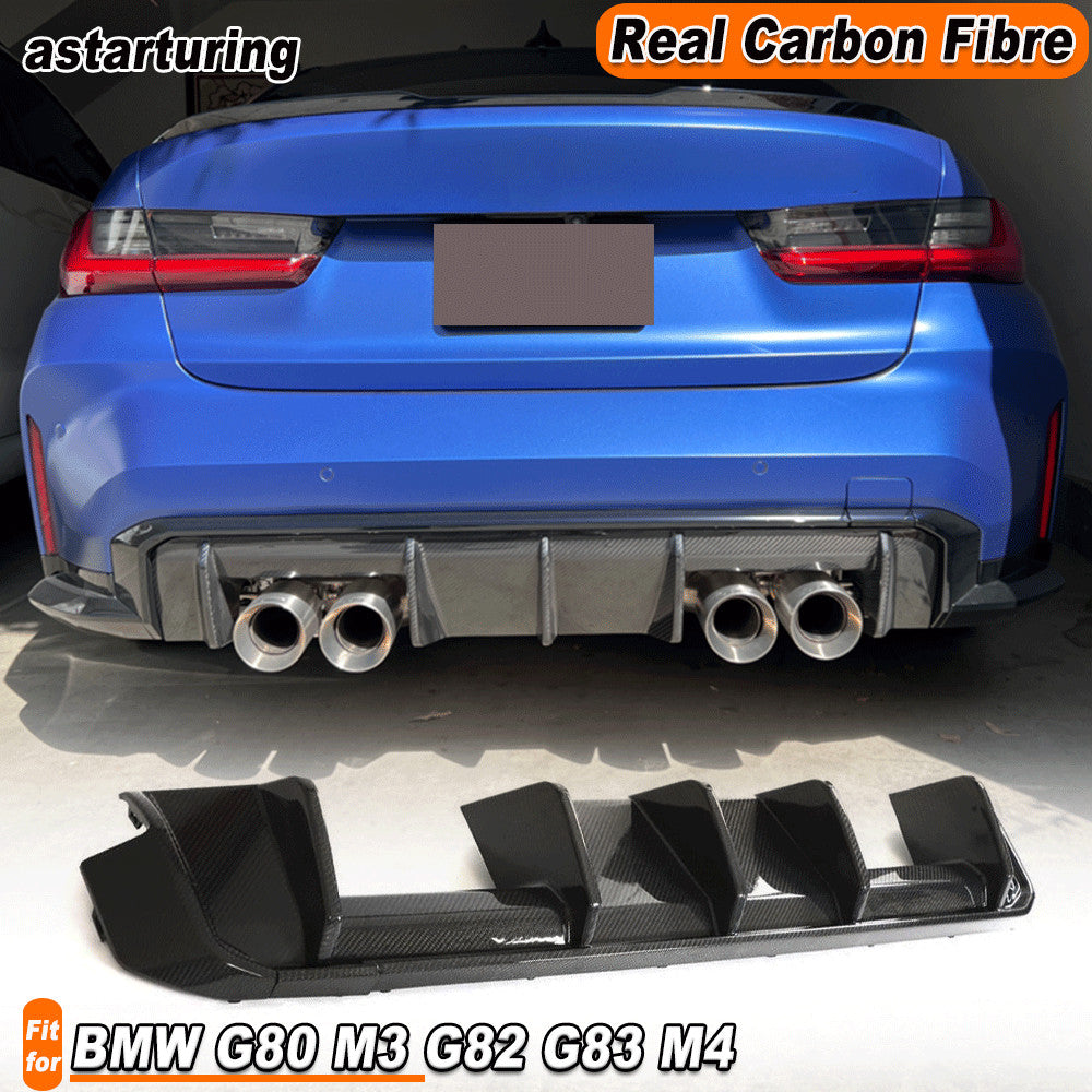 Fit for BMW G80 M3 G82 G83 M4 21-23 REAL CARBON Rear Bumper Diffuser Lip Spoiler
