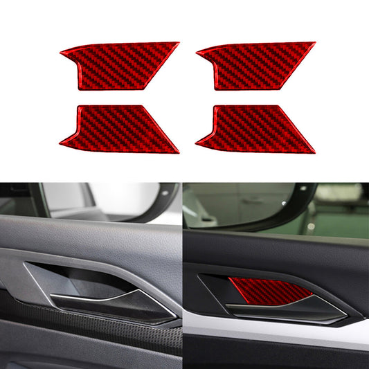 2X Red Carbon Fiber Window Lift Control Cover Trim for RAM Promaster 2014-2021 v