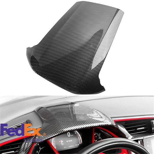 Car Carbon Fiber Look Dashboard Cover Trim for Honda for Civic 10th Gen 2016-21 LHD Q