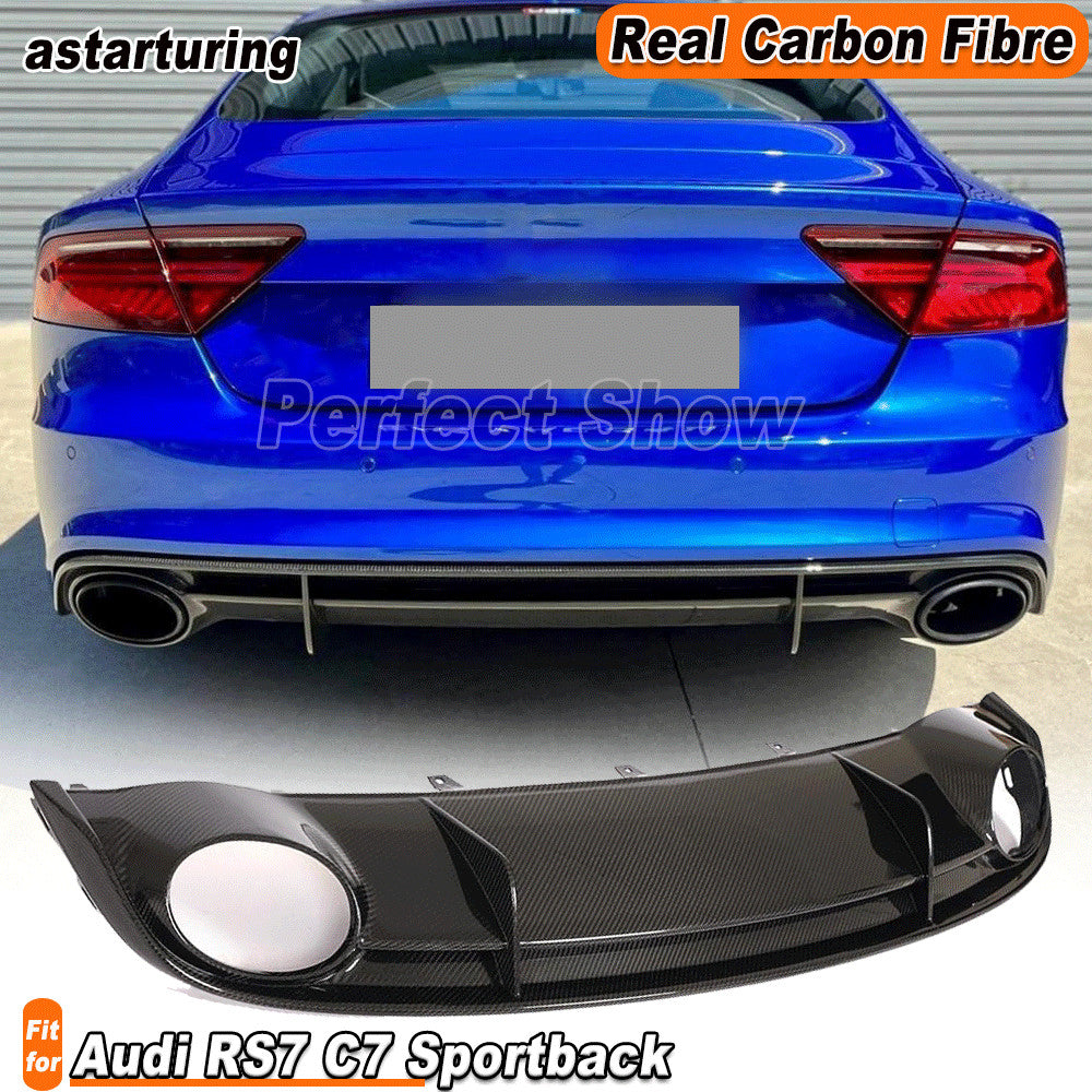 for Audi RS7 C7 Sportback 2014-2016 Dry Carbon Rear Bumper Diffuser Lip Spoiler