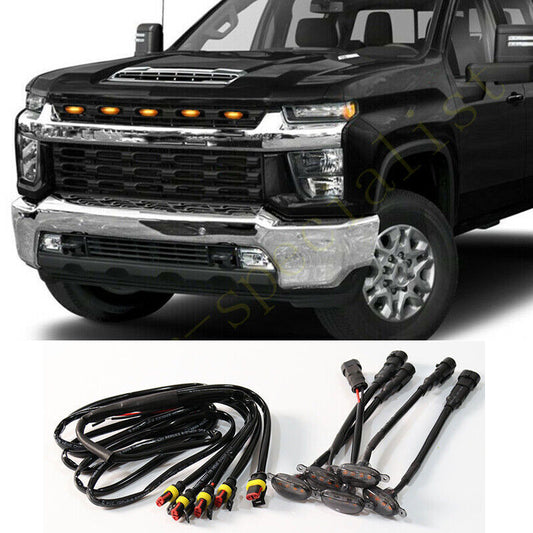 for Chevrolet Silverado 3500 HD 2020-21 Style Front Grille LED Lights 5x Q