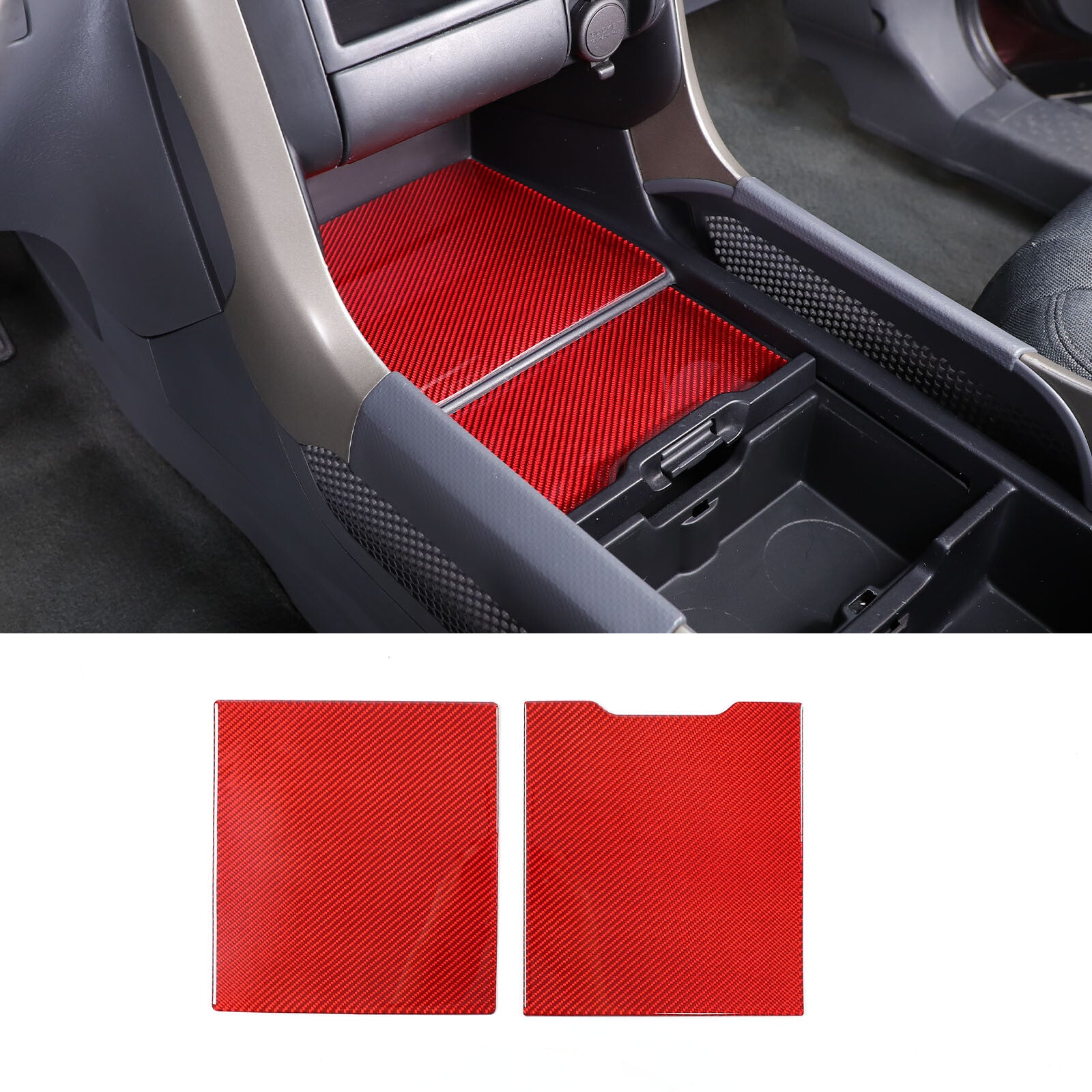 Red carbon fiber sticker for center console storage slot on for Honda Pilot 03-08- n