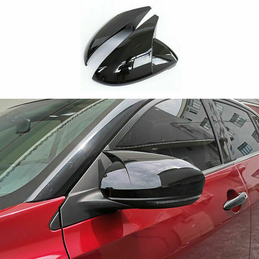for Nissan Sentra 2020-2022 Glossy Black Ox Horn Side Rearview Mirror Cover Trim