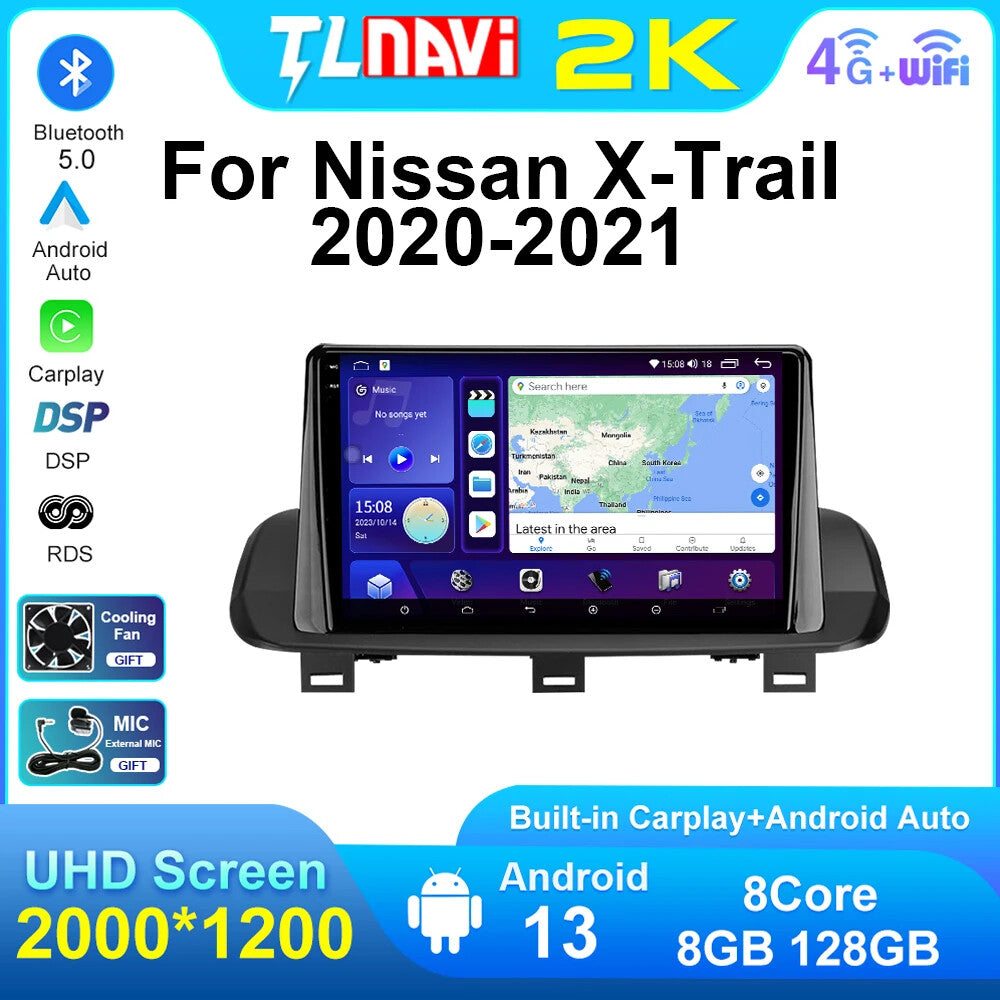 for Nissan for X-Trail 2021 Car Stereo Radio Multimedia Player Android Auto Navi GPS