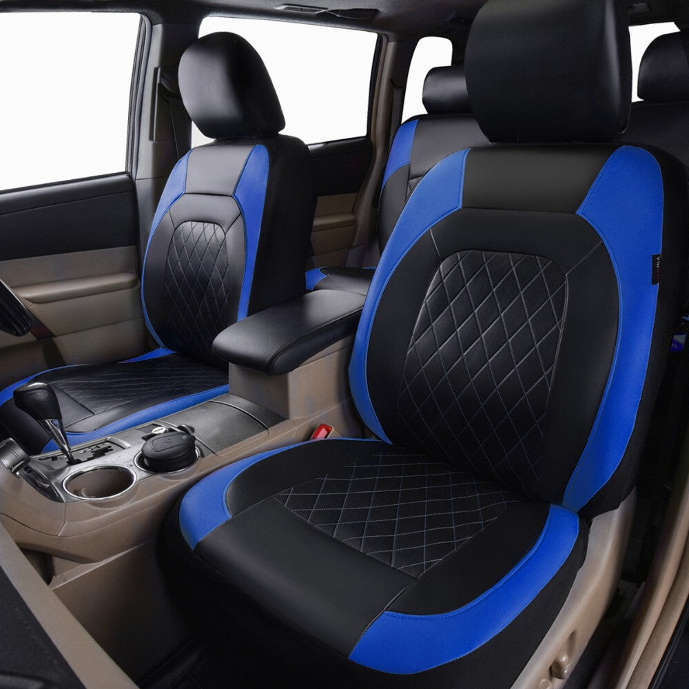 Blue PU Leather for Seat Covers For Car Truck SUV Van 2PC Front Seats Accessory