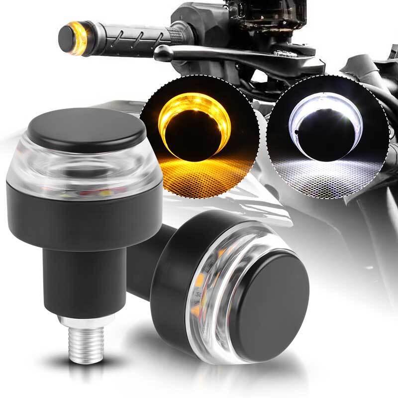 2x 7/8 Handle Bar End LED Turn Signals Light Lamp Blinker Universal Motorcycle Q