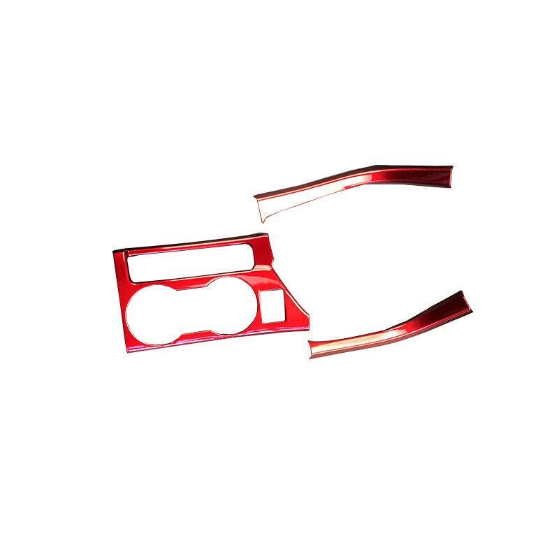 Central Console Gear Shift Frame Trim Red ABS 3pcs for Toyota for Corolla 2014-2018