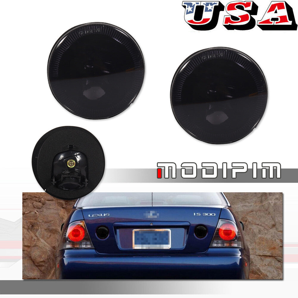 A pair of smoked lens taillights suitable for the 2001-2005 for Lexus IS300- v