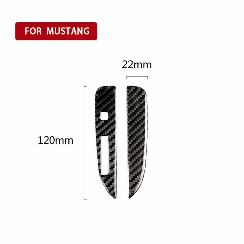 Carbon fiber interior gear shift cover trim for 2015-2019 for Mustang - n