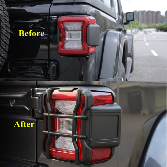 4PCS Black LED Tail Light Guards Headlight Cover for Jeep for Wrangler JL 2018-2024