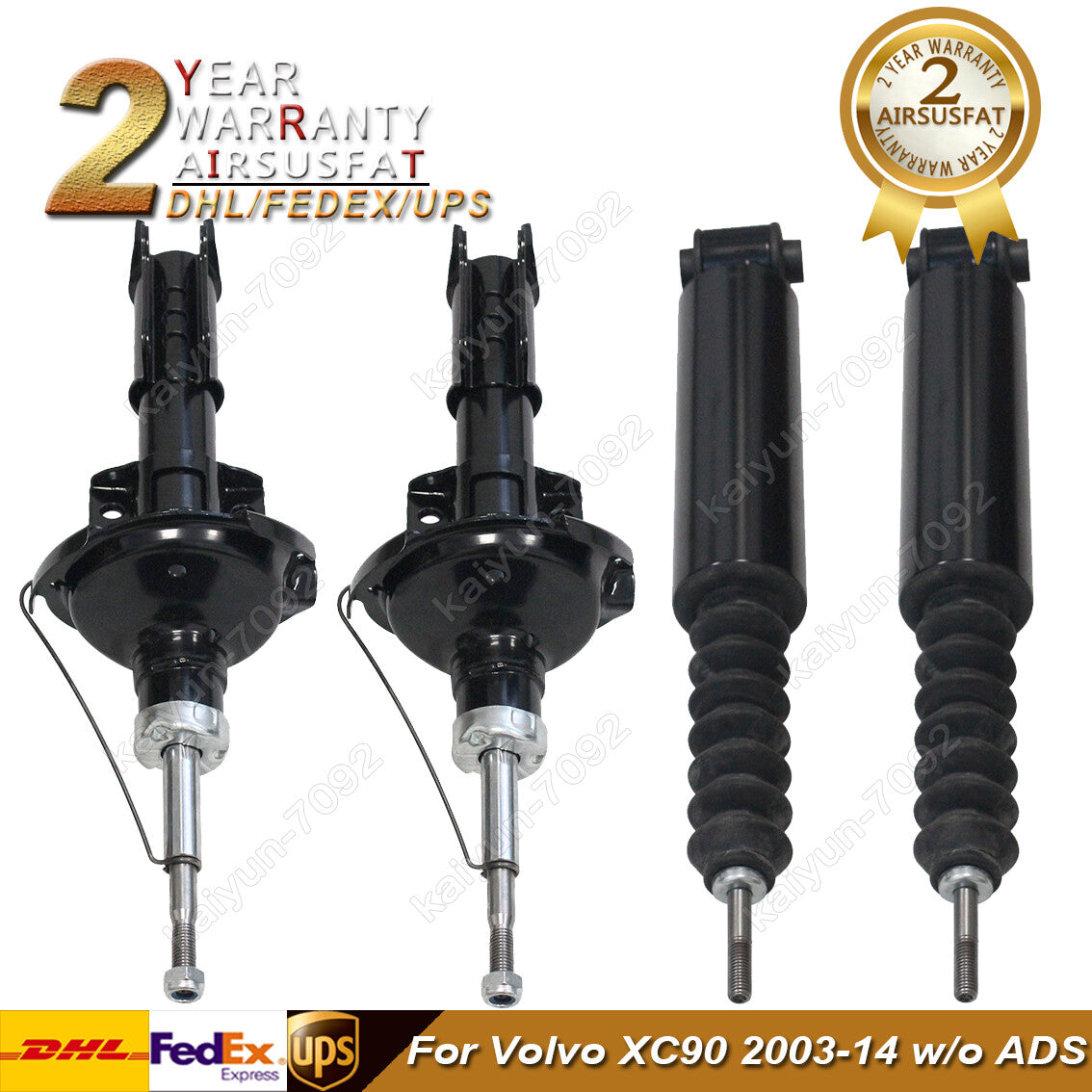 4x Front Rear Shock Absorber Cores for Volvo XC90 2003-14 Self Leveling w/o ADS