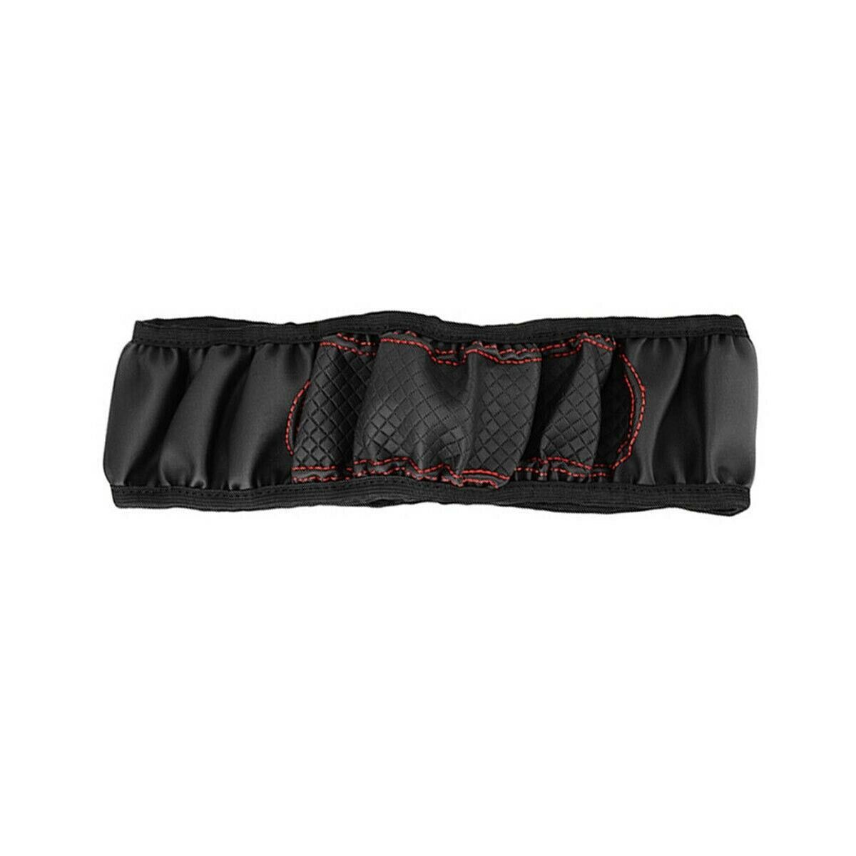 PU Leather Car Steering Wheel Cover, for 15-Inch, 38cm, Accessories, Black-Red Q