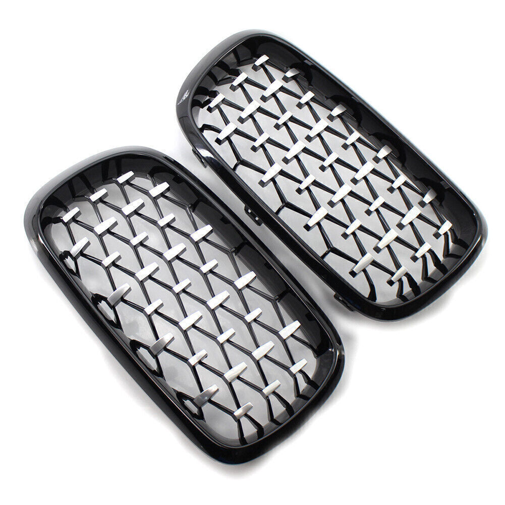 Front Grille Chrome Diamond Meteor Grill Mesh Fit for BMW X5 F15 2014-2016