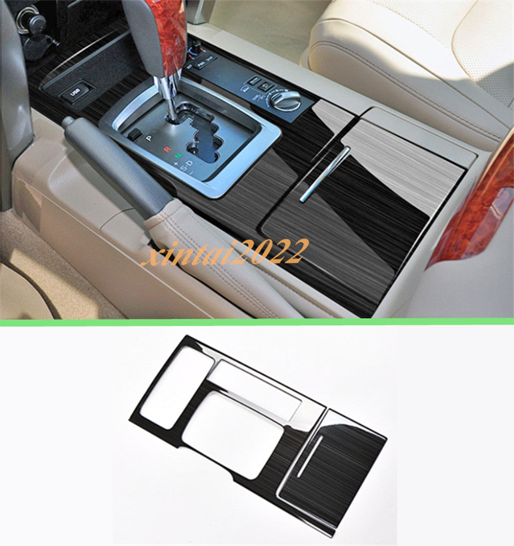 for Land Cruiser LC200 08-15 Black S.steel Gear Shift Box Panel Frame Cover Trim
