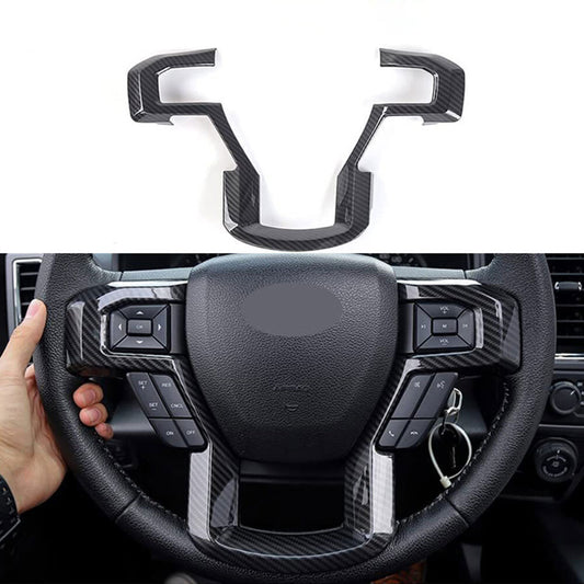 Carbon Fiber Interior Steering Wheel Moulding Trim For 2015 -2019  for ford  F150