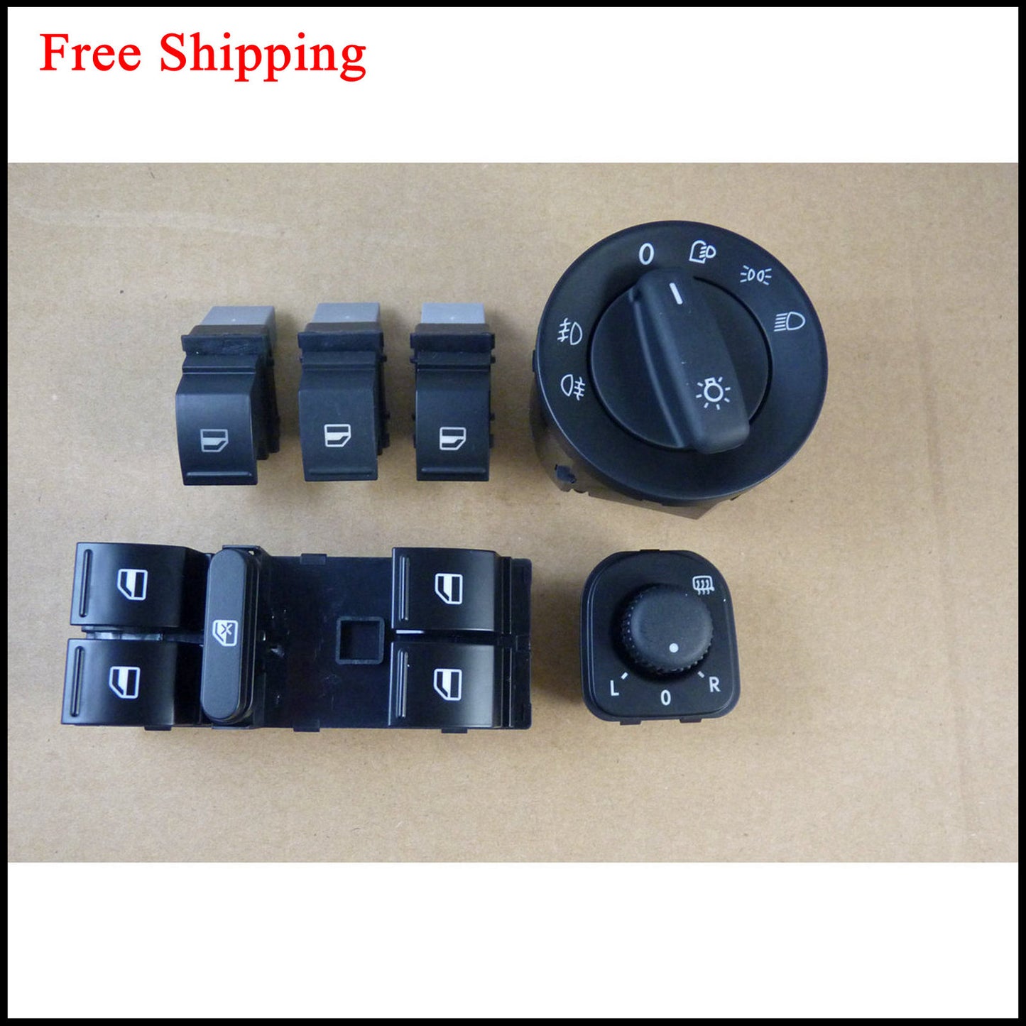 Suitable for Golf 5, 6, for Jetta , for Passat B6, CC, for Tiguan mirror window headlight switch set (6) n