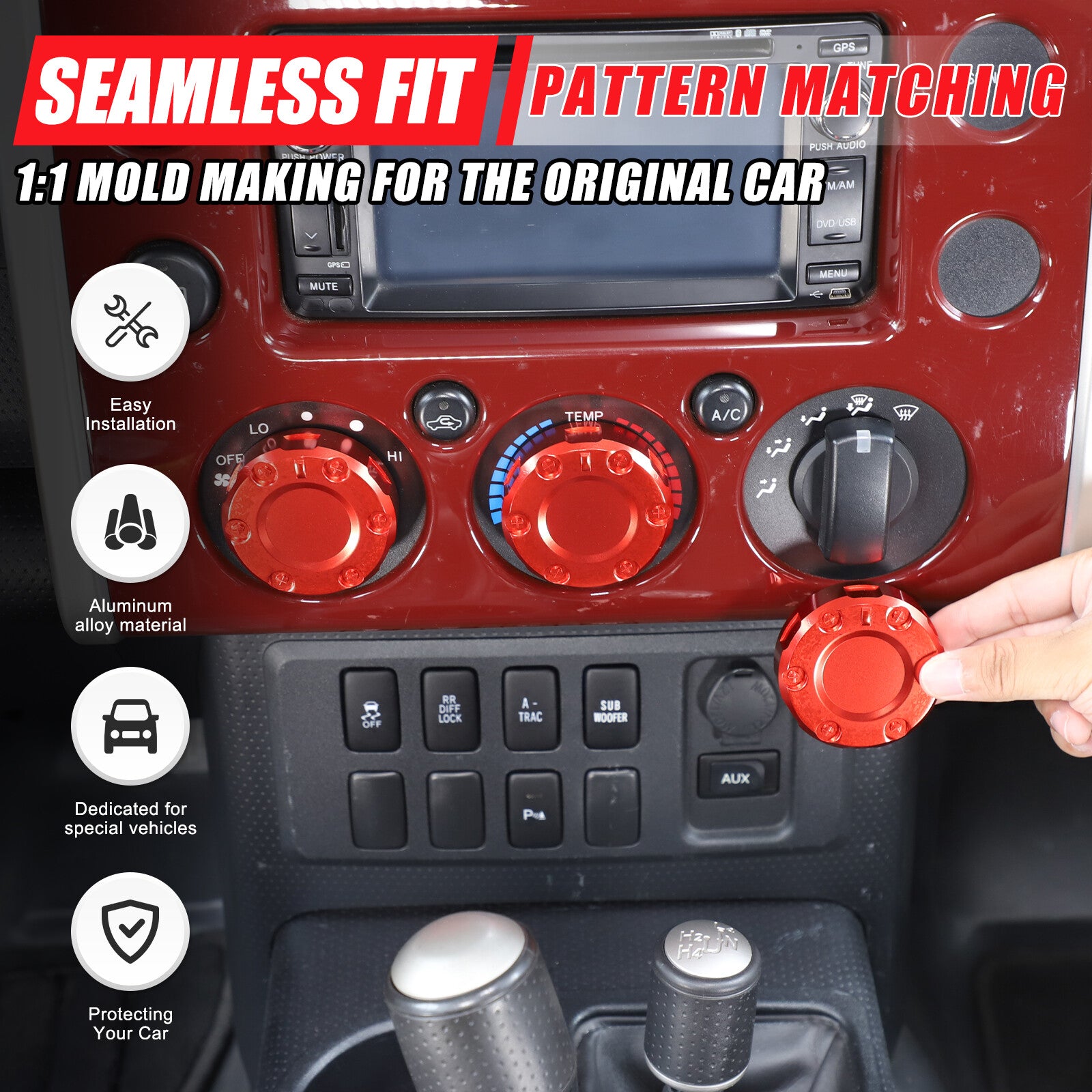 Carbon ABS Control Gear Panel Protective Cover Trim for Corvette C7 2014-19 - v