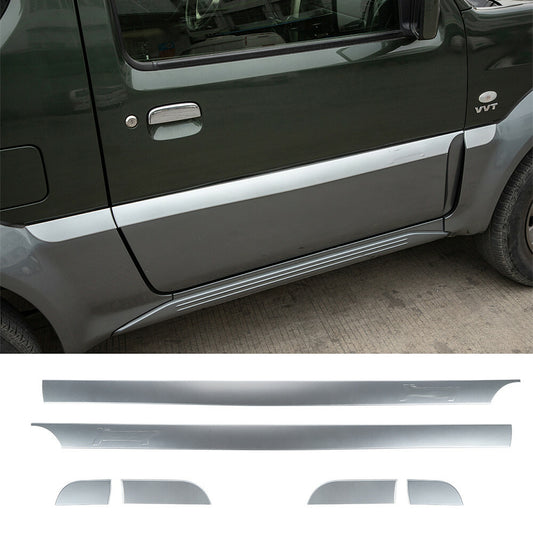 6PCS Silver ABS Side Door Body Molding Trim Cover Fit for Suzuki for Jimny 2007-2017
