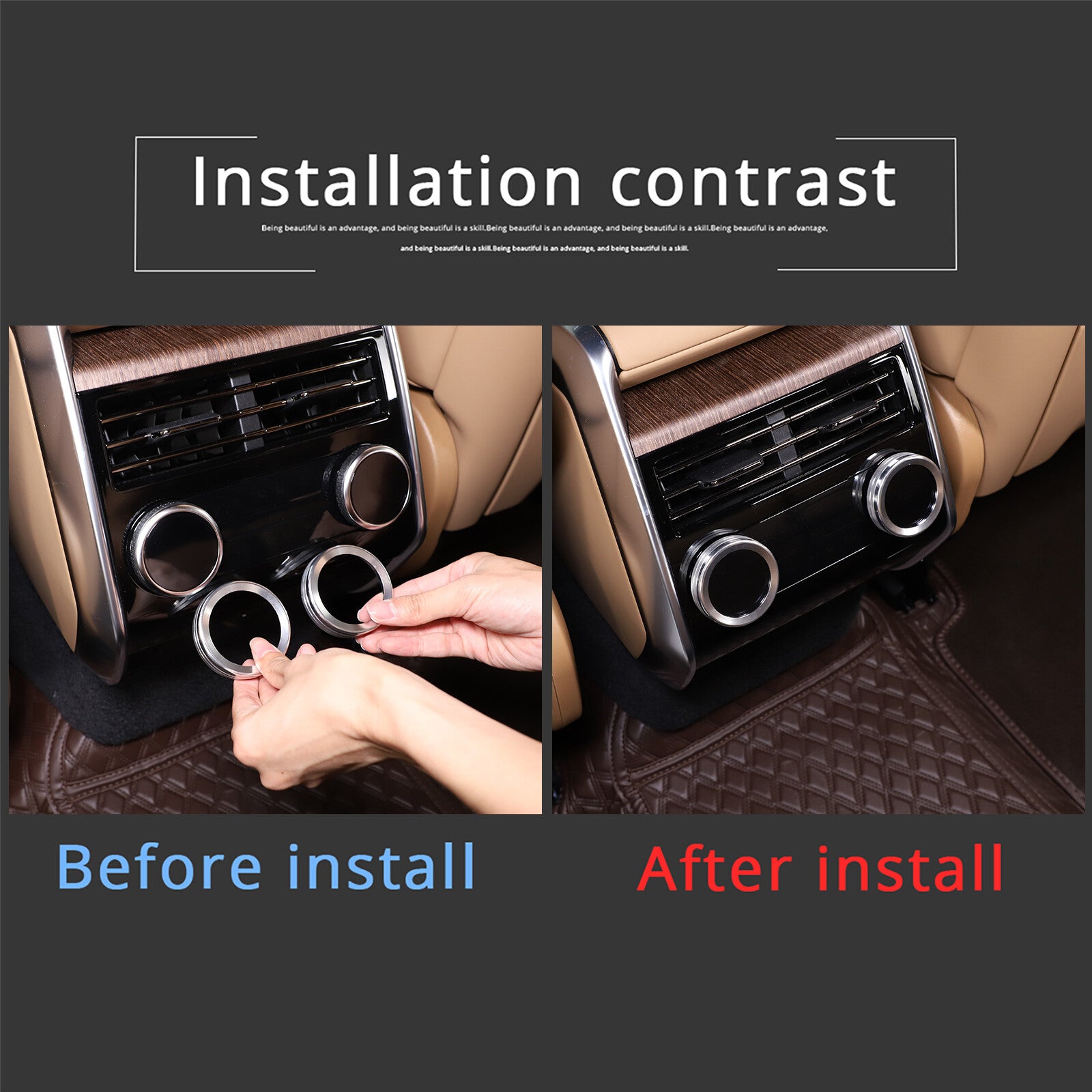 ABS Carbon Fiber Car Interior Tailgate Switch Frame Trim for Ranger for Rover VOGUE 2023+- v