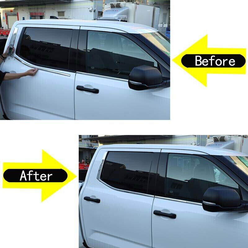 Steel Chrome Window Full Column Cover Trim Accessories For Tundra 23-24 B n