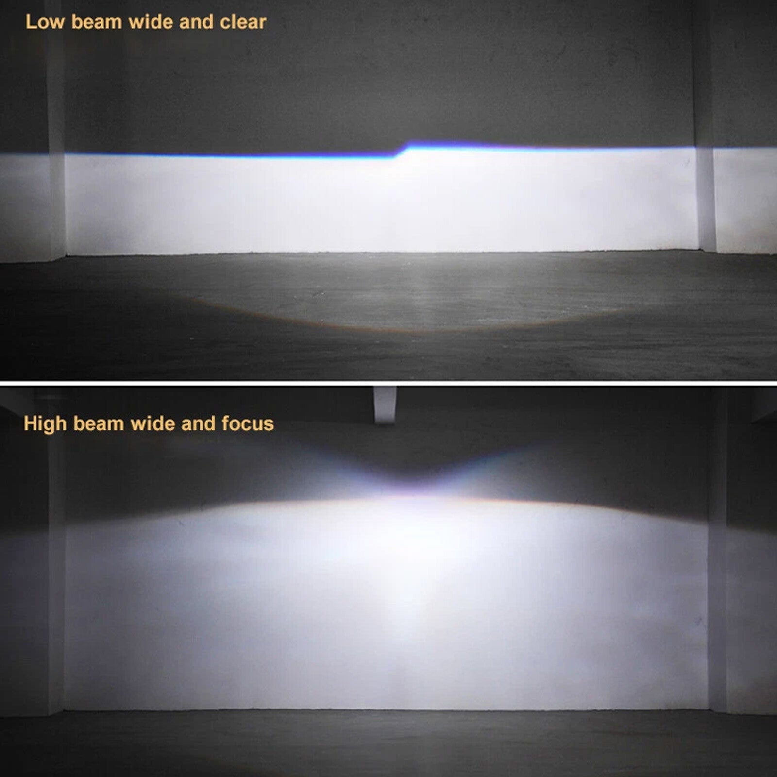 2-piece 2.5-inch RHD HID bi-xenon projector lens with white LED angel eyes modification