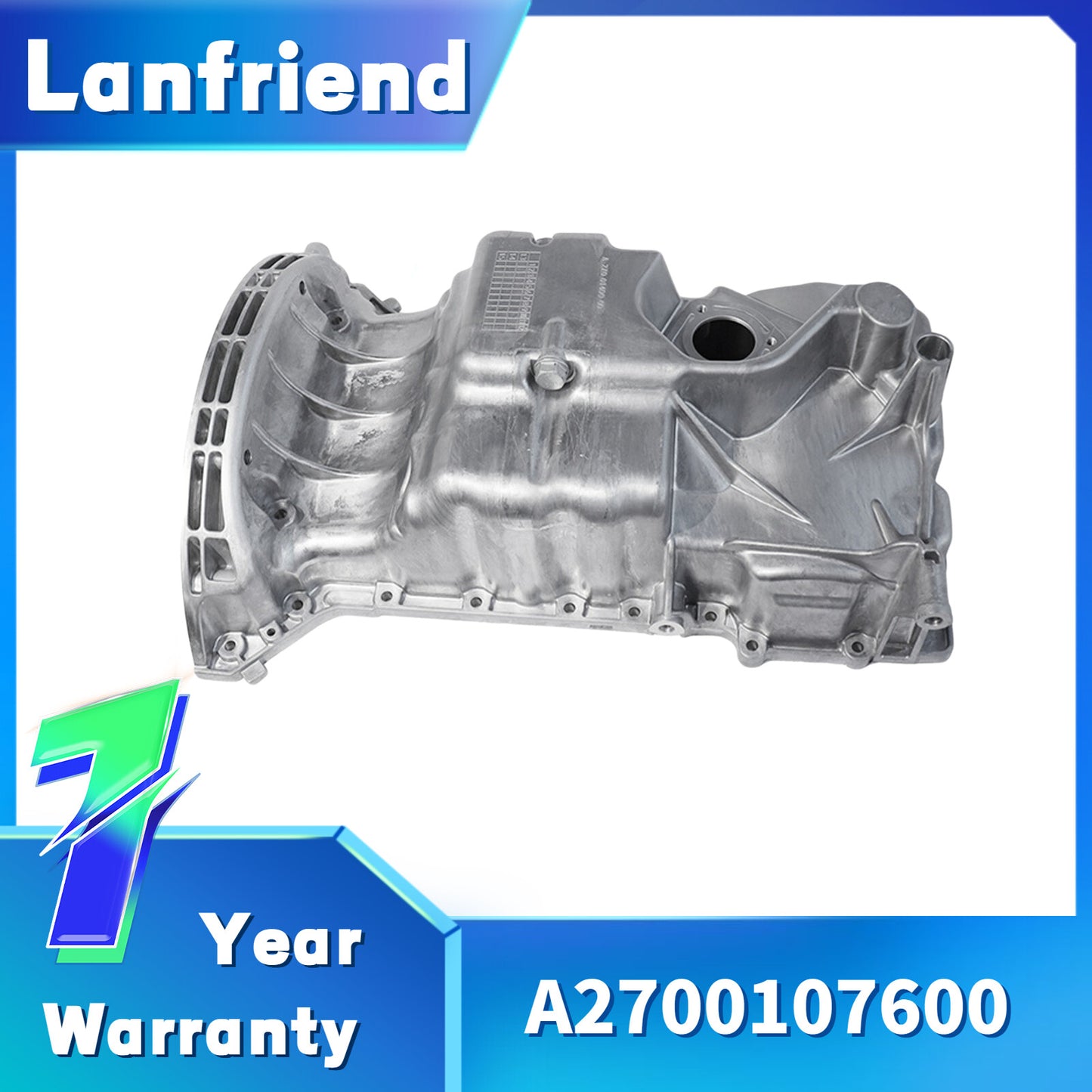 Engine Oil Pan Fit for Mercedes M270 CLA250 2700107600 Aluminum Alloy Design