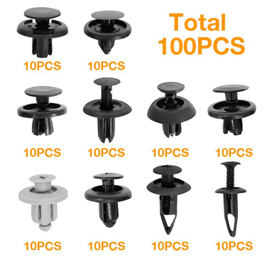 100pcs Car Door Trim Panel Push Pin Rivets Retainers Kit Plastic Clips Fasteners
