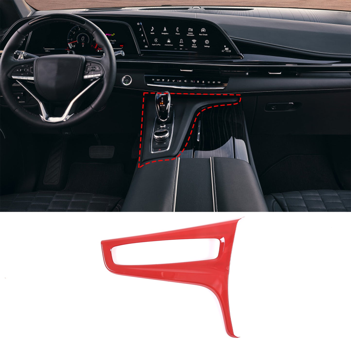 Suitable for Mazda CX-5 2017-2021 bright red front bumper grille emblem frame decoration 1P- v