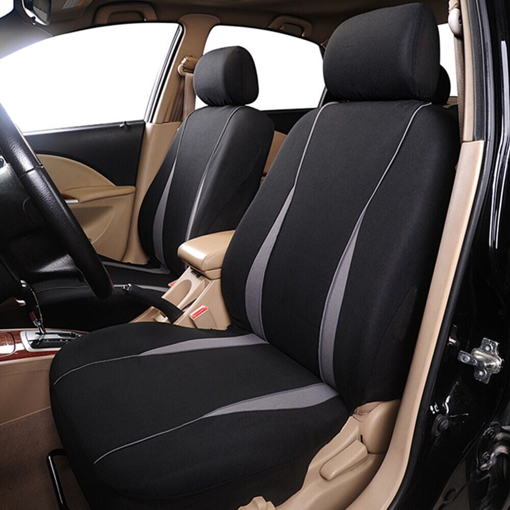 Front Rear Car for Seat Covers Protector Full Set Polyester Gray Interior Acessories n