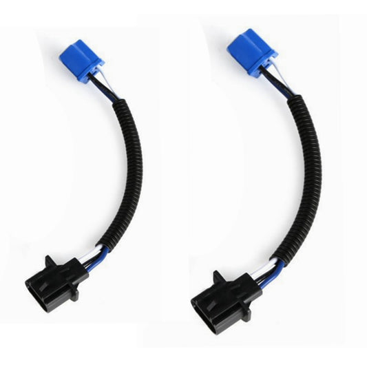 2-piece H4 9003 to H13 9008 taillight converter cable harness socket adapter - n
