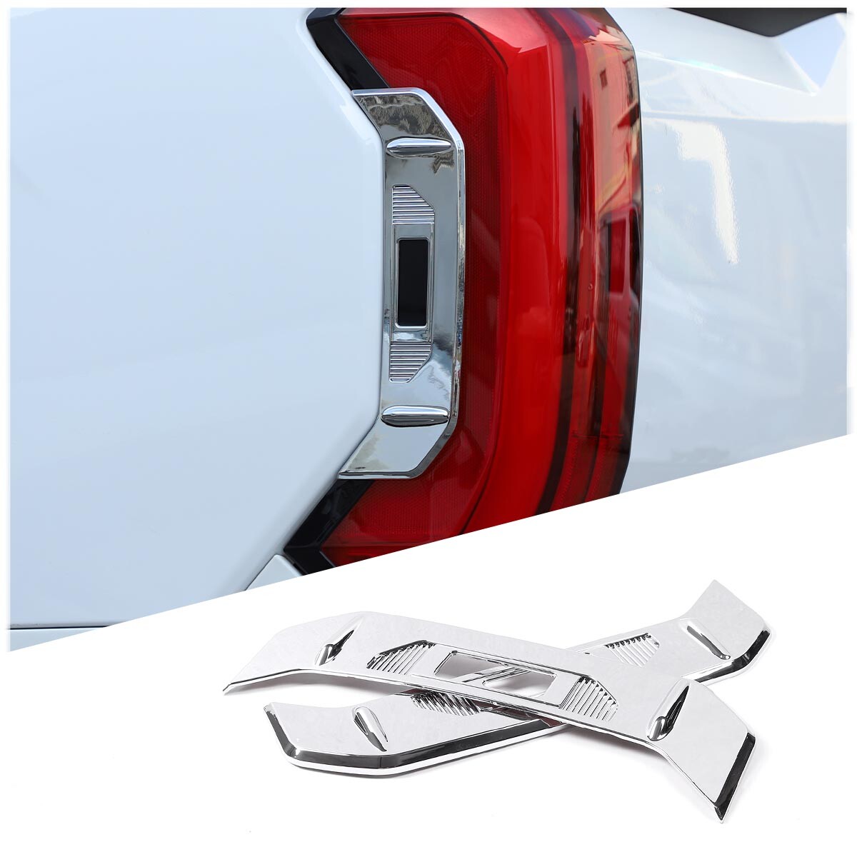 1 PC ABS Plastic Luxury Silver S Car Trunk Lid Sticker Decoration- v