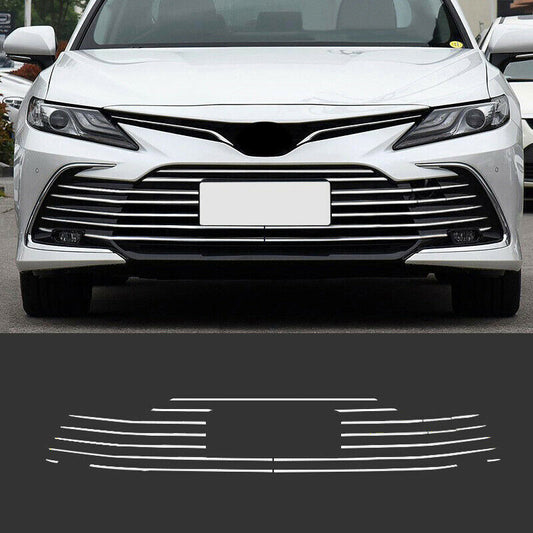 for Toyota for Camry LE XLE 2021-23 Chrome Front Bumper Mesh Grille Grill Strip Trim