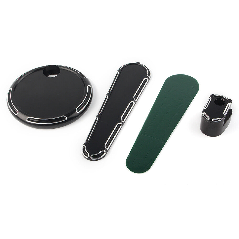 Fuel Tank Door Dash Track Insert Ignition Cap Fit for Harley Touring 2014-2018 Black Q